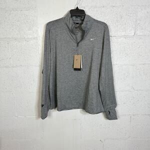 Nike Active Dri-fit Swift-Element Uv 1/4-Zip Running Top - Smoke Grey 2X $70